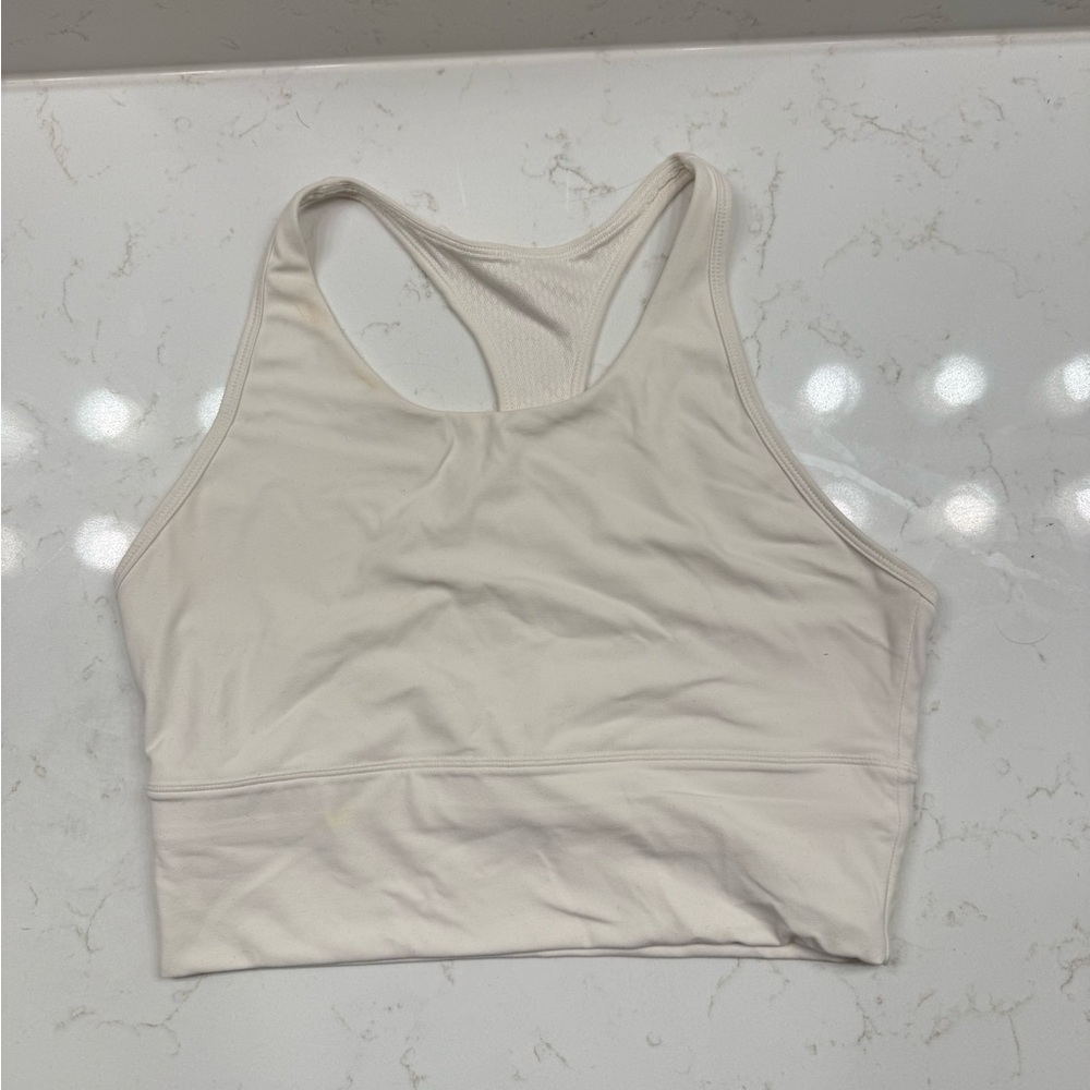 Women's Cream Racerback Sports Bra